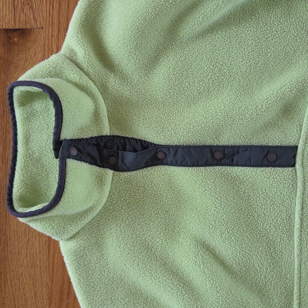 L.L. Lime Green Bean Fleece Jacket Size M - Picture 3 of 6